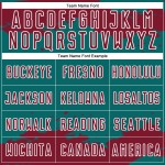 Maglia personalizzata uniforme con frammento di arte calcistica astratta color cremisi-bianco-verde acqua